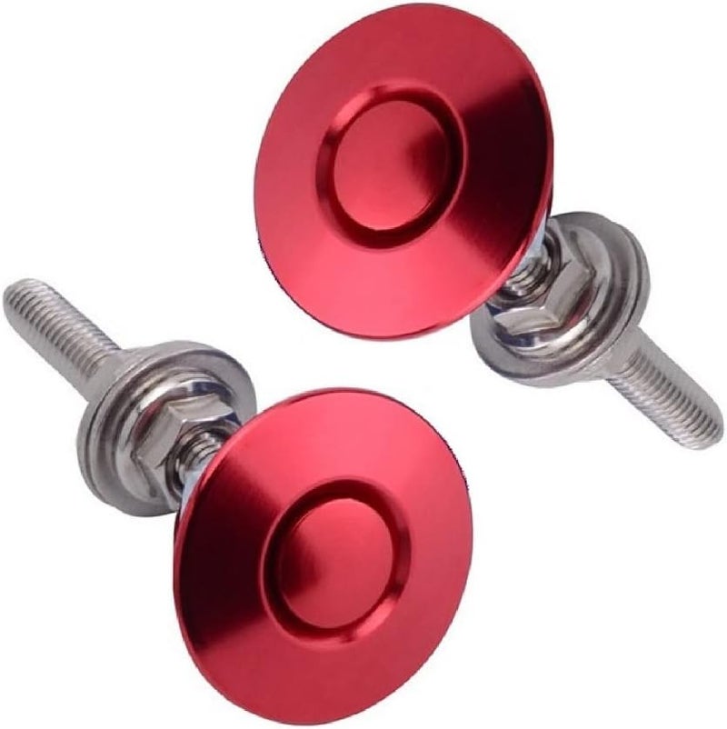 ANJOSHI 2Pack Quick Release Latch Lock Clip Push Button Bonnet Kit 1.25in/32mm Diameter Universal Aluminum Alloy Quick Latch Lock for Auto Car Bumper License Plate Hood or Various DIY(2Pack-Red) - Image 1